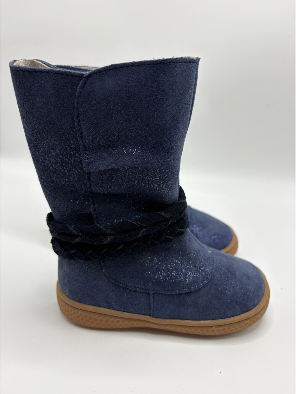 LIVIE AND LUCA TODDLER NAVY SPARKLE GLITTER SUEDE BOOTS SZ 6 CALLIOPE NIB